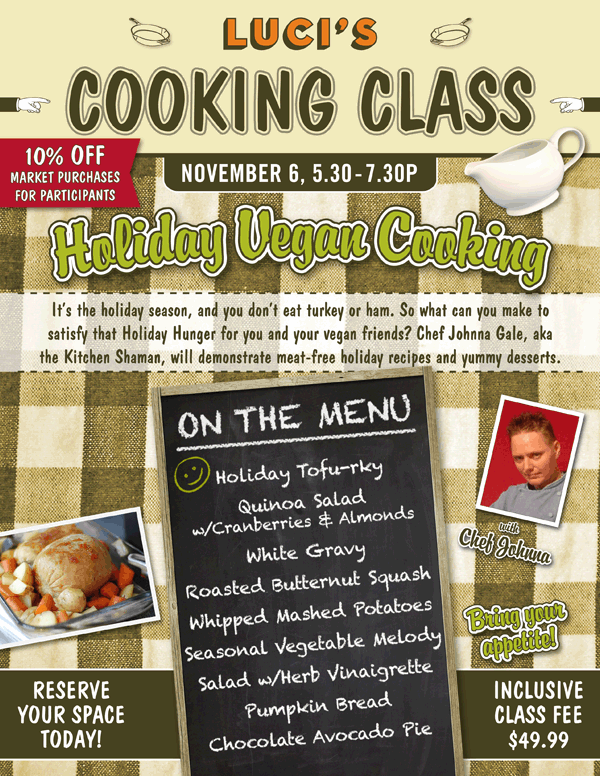 Vegan Holiday Cooking Class Vegan Holiday Cooking Class