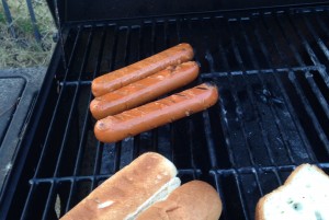 tofu dogs on the grill