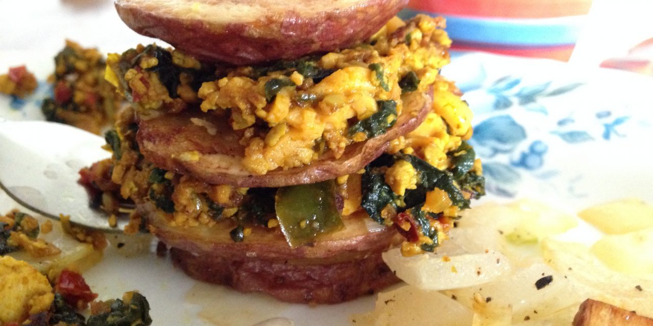 Tofu Scramble Breakfast Stack: This just might be a thing